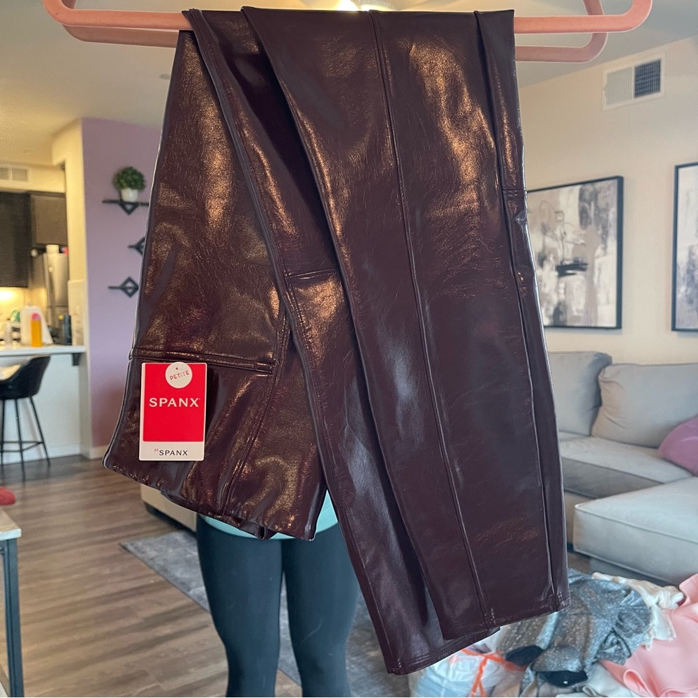 Faux leather spanx